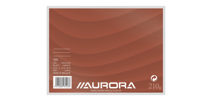 Fiche Système Aurora 200x150mm ligné + marge en-tête rouge 210g blanc 100 feuilles