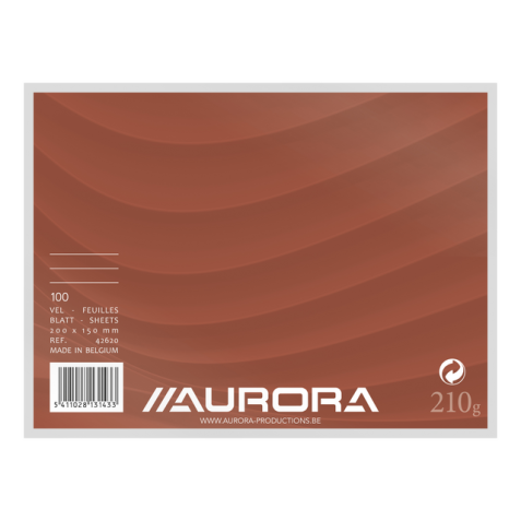 Fiche Système Aurora 200x150mm ligné + marge en-tête rouge 210g blanc