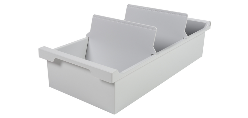 Kaartenbak Exacompta A6 trog kunststof grijs