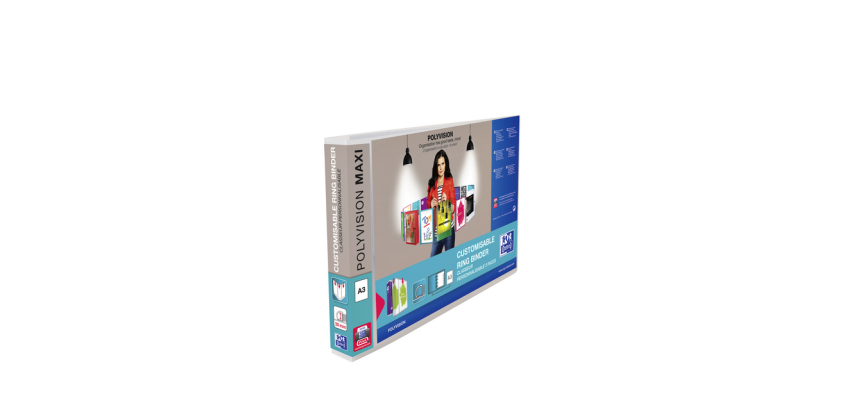 Oxford Präsentationsordner Polyvision Maxi A3 quer 4-Ring-D-Mechanik 30mm transparent