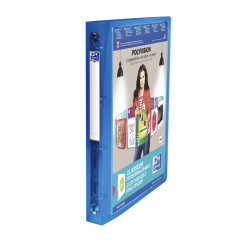 Presentatieringband Oxford Polyvision A4 4-rings O-mech 30mm blauw