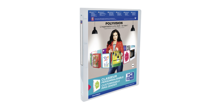 Oxford Polyvision Presentation Binder A4 4 O-ring 15mm Transparent