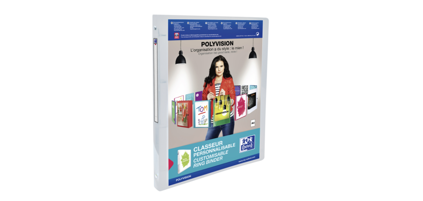 Oxford Präsentationsordner Polyvision A4 4-Ringmechanik-O 15mm transparent