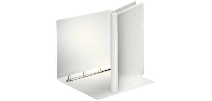 Classeur panorama Esselte Essentials A4 4 anneaux méc-O 16mm blanc - Dos 29mm