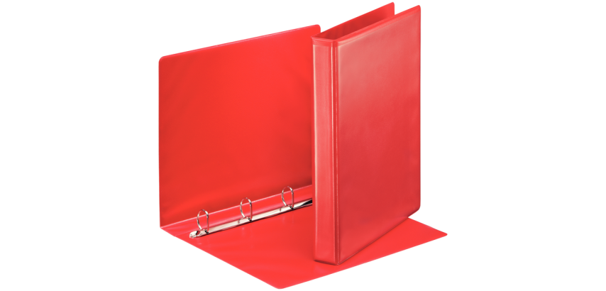 Esselte Essentials Panorama-Ringbuch A4, 4 D-Ringe, 25mm, Rot