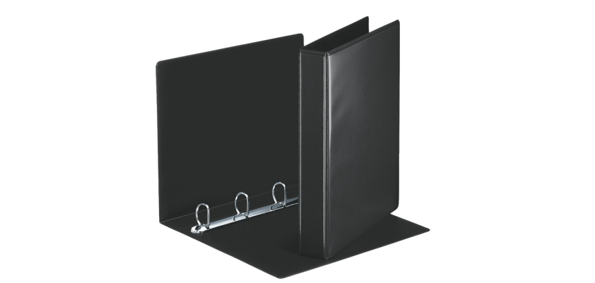 Classeur panorama Esselte Essentials A4 4 anneaux méc-D 30mm noir - Dos 50mm