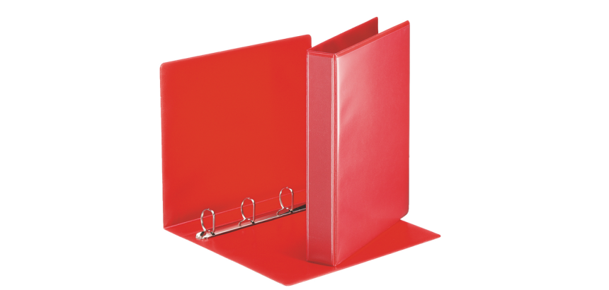 Classeur panorama Esselte Essentials A4 4 anneaux méc-D 30mm rouge - Dos 50mm