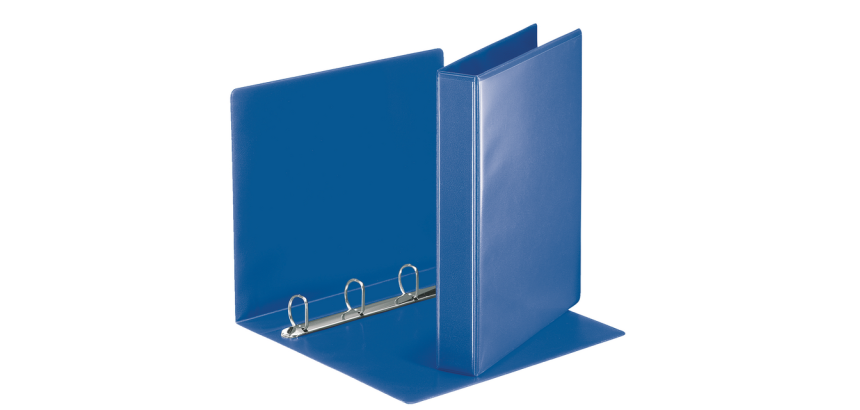 Classeur panorama Esselte Essentials A4 4 anneaux méc-D 30mm bleu - Dos 50mm