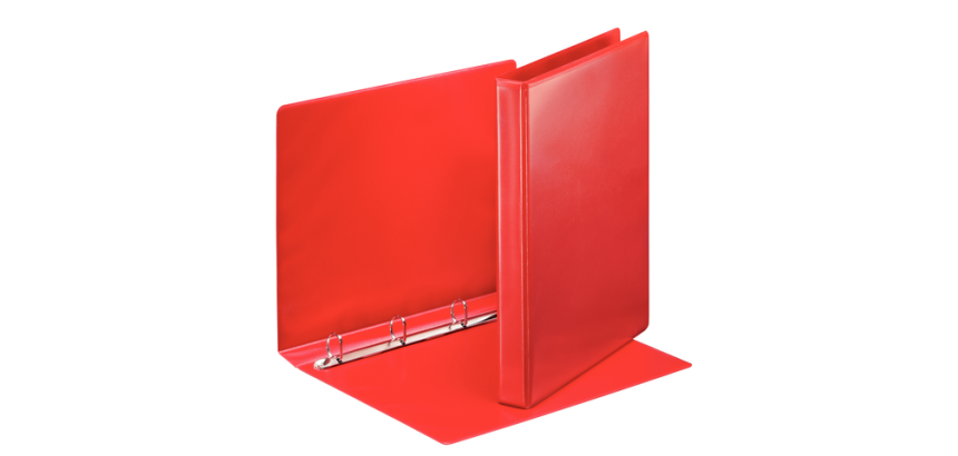 Presentatieringband Esselte Essentials panorama A4 4-rings D-mechaniek 20mm rood