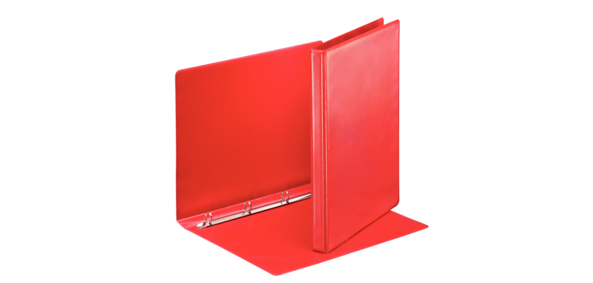Classeur panorama Esselte Essentials A4 4 anneaux méc-O 16mm rouge