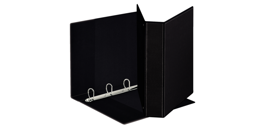 Presentatieringband Esselte panorama A4 4-rings D-mechaniek 30mm PP zwart