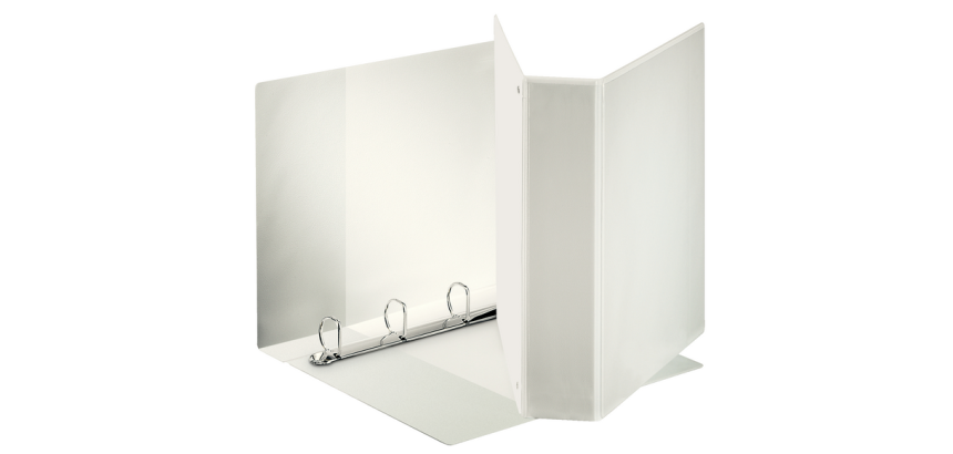 Classeur panorama Esselte A4 4 anneaux méc-D 40mm PP blanc