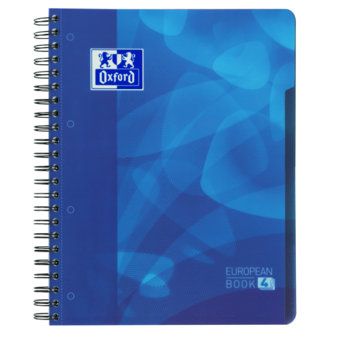 Cahier Projet Oxford School A4+ ligné 4 perf 240 pages 80g bleu