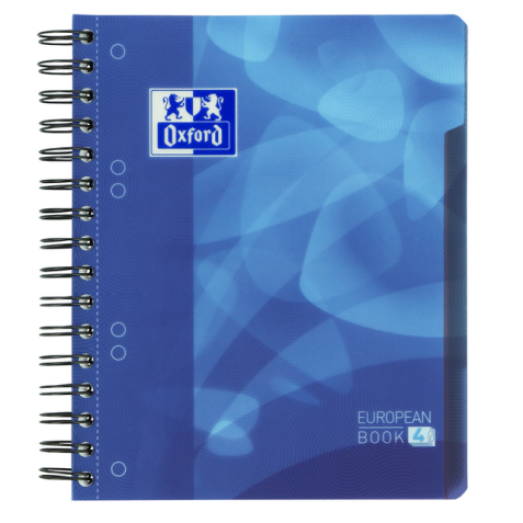 Cahier Projet Oxford School A5+ ligné 6 perf 240 pages bleu