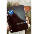 Collegeblok Oxford School A4+ lijn 23-gaats 160 pagina's 80gr zwart