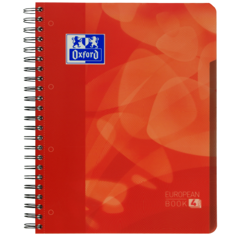 Cahier projet Oxford School A4+ 4 perf carreau 5mm 120 feuilles rouge