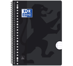 Collegeblok Oxford A4+ lijn 4-gaats 180 pagina's 80gr zwart