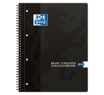 Collegeblok Oxford A4+ ruit 5x5mm 4-gaats 180 pagina's 80gr zwart
