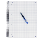 Collegeblok Oxford A4+ ruit 5x5mm 4-gaats 180 pagina's 80gr zwart