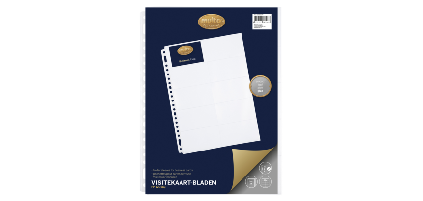 Pochette Multo 23 perforations PP pour cartes de visite 10 pièces