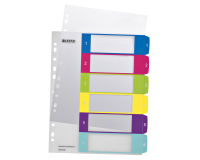 Dividers A4+ polypropylene Esselte WOW 6 multicolored tabs - 1 set