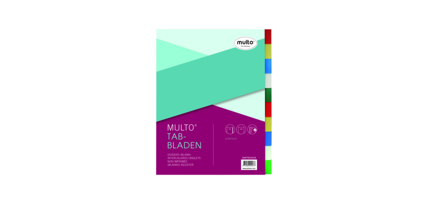 Intercalaire Multo A4 23 perforations 10 onglets PP assorti