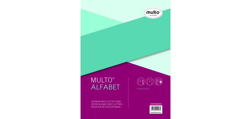 Multo Trennblatt A4 23 Löcher 20 Register A-Z grau
