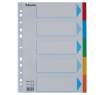 Esselte Standard A4 Divider, 5 Tabs, 11-Hole Assorted Cardboard