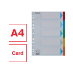 Esselte Standard A4 Divider, 5 Tabs, 11-Hole Assorted Cardboard
