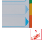Esselte Standard A4 Divider, 5 Tabs, 11-Hole Assorted Cardboard