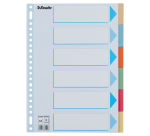 Tabbladen Esselte Premium A4 6-delig karton 23-rings assorti