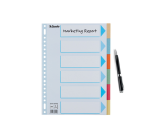 Tabbladen Esselte Premium A4 6-delig karton 23-rings assorti