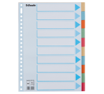 Intercalaire Esselte Premium A4 10 onglets 23 perf carton assorti