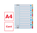 Intercalaire Esselte Premium A4 10 onglets 23 perf carton assorti