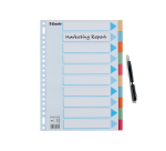 Intercalaire Esselte Premium A4 10 onglets 23 perf carton assorti