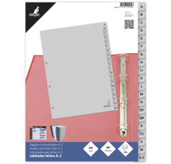 Intercalaire Kangaro G420AZ A4 4 perforations 20 onglets A-Z PP gris