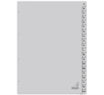 Tabbladen Kangaro 4-gaats G420AZ 20-delig alfabet grijs PP