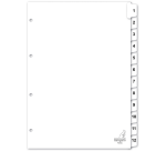 Kangaro Register A4 4-fach gelocht Nummer 1-12 weißer Karton