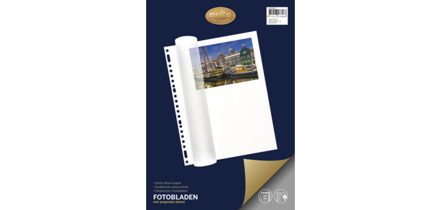 Feuilles photo Multo A4 23 anneaux + couverture blanc 20 feuilles