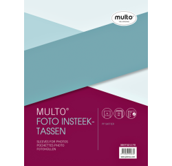 Pochette photo Multo A4 23 perf 3 compartiments 10x15cm + bande PP transparant 10 pièces