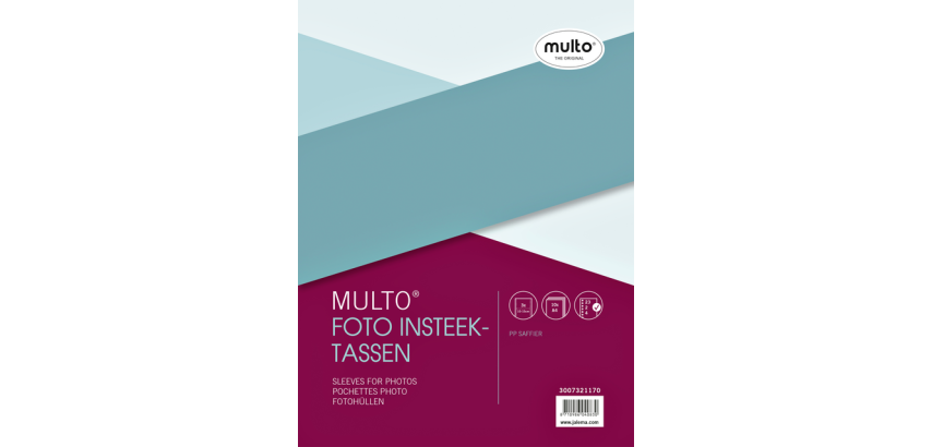 Multo-Fototasche A4 23 Löcher 3 Fächer 10x15cm + transparente PP-Leiste 10 Stück