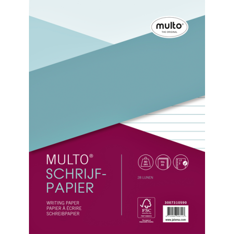 Intérieur Multo A5 17 perforations ligné 80g 50 feuilles