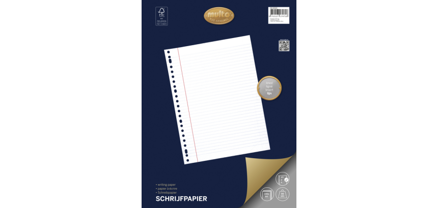 Multo-Blätter A4 23-fach gelocht liniert 100 Blätter