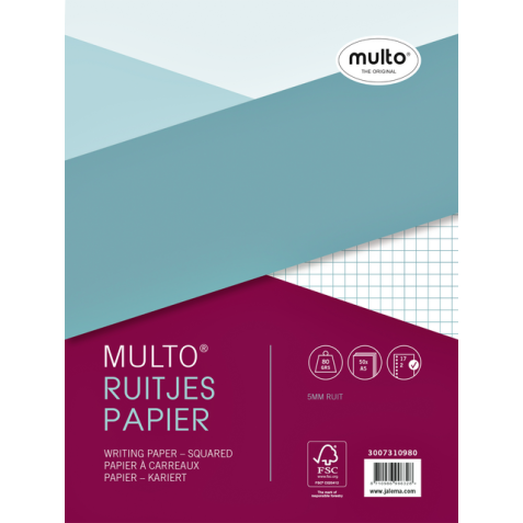 Intérieur Multo A5 17 perforations carreau 5mm 80g 50 feuilles