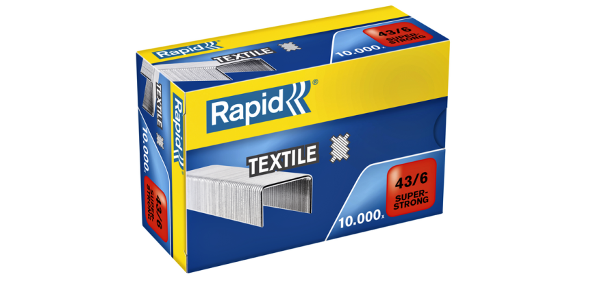 Agrafes Rapid 43/6 textile galvanisé strong 10.000 pièces