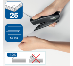 Agrafeuse Rapid Fashion Eco demi-bande 25 feuilles 24-26/6 noir