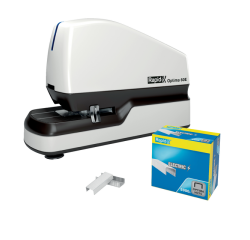 Agrafeuse Rapid Optima 60E électrique sans contact 60 feuilles blanc/noir