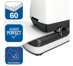 Agrafeuse Rapid Optima 60E électrique sans contact 60 feuilles blanc/noir
