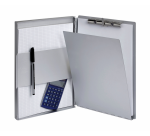 Porte-bloc avec coffret MAULassist A4 ouverture latérale aluminium