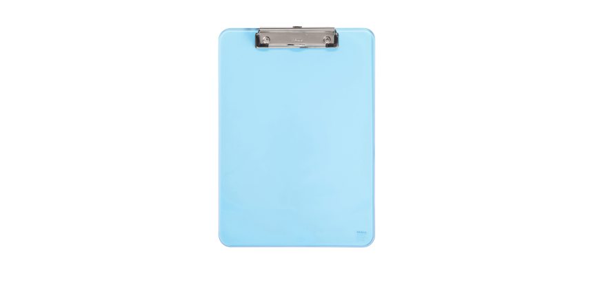 Porte-bloc MAUL A4 portrait plastique transparent néon bleu